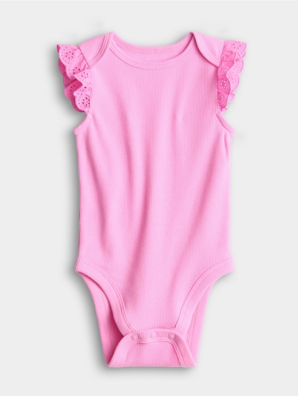 Jumping Beans - Eyelet Flutter Bodysuit - Pink Sandal